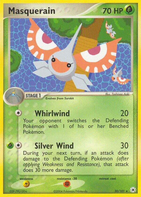 Masquerain 020/102 — EX Hidden Legends (English Pokémon TCG card)