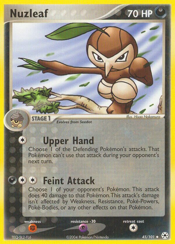 Nuzleaf 045/102 — EX Hidden Legends (English Pokémon TCG card)