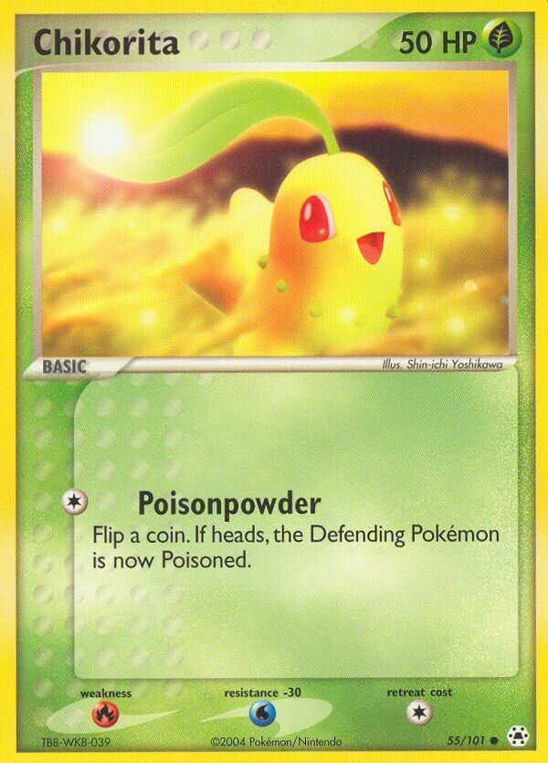 Chikorita 055/102 — EX Hidden Legends (English Pokémon TCG card)
