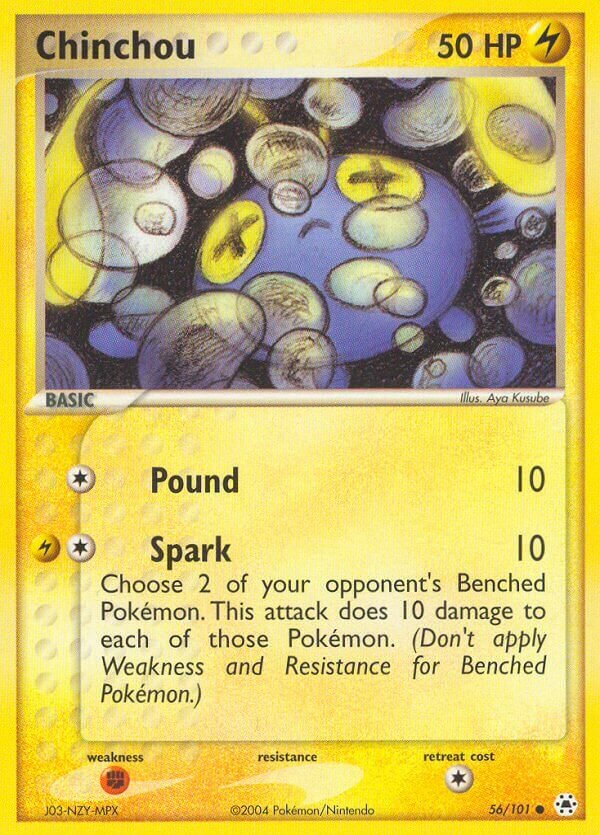 Chinchou 056/102 — EX Hidden Legends (English Pokémon TCG card)