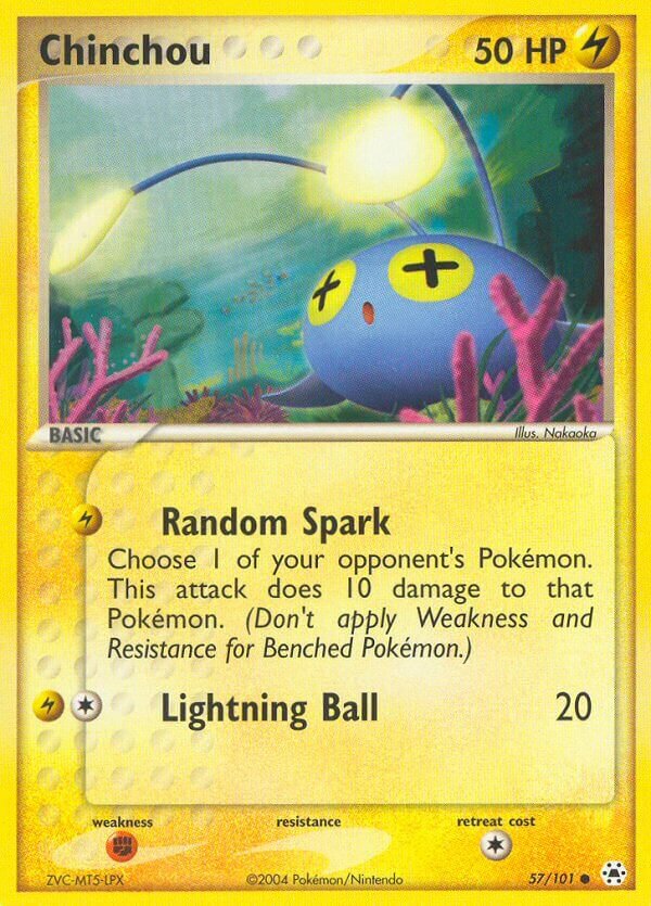 Chinchou 057/102 — EX Hidden Legends (English Pokémon TCG card)
