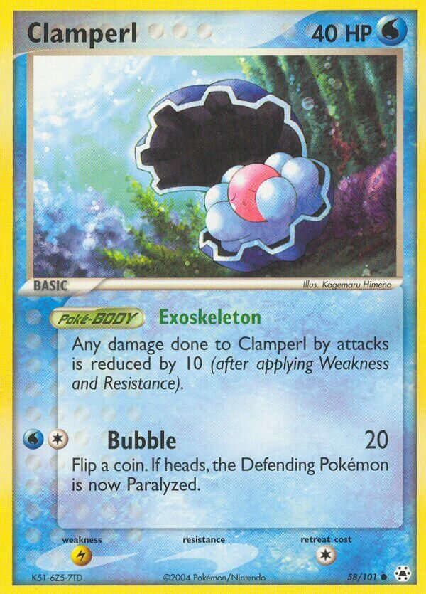 Clamperl 058/102 — EX Hidden Legends (English Pokémon TCG card)