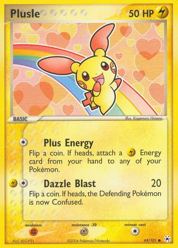 Plusle 069/102 — EX Hidden Legends (English Pokémon TCG card)