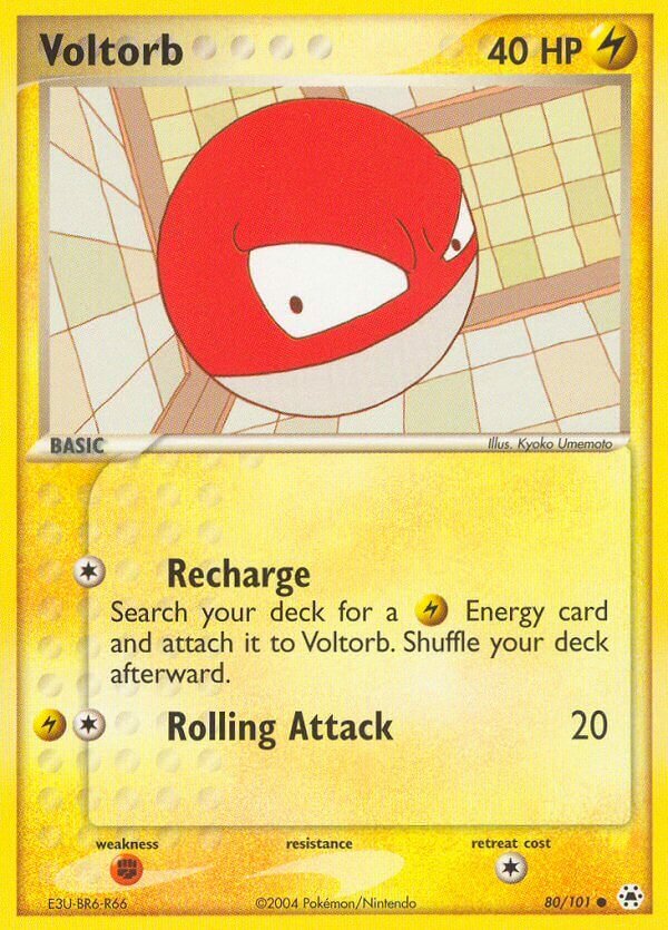 Voltorb 080/102 — EX Hidden Legends (English Pokémon TCG card)