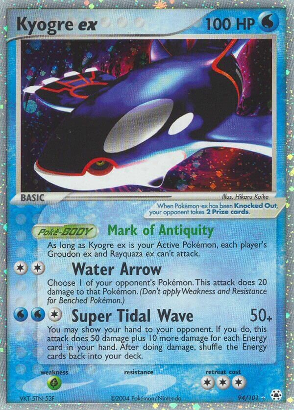 Kyogre ex 094/102 — EX Hidden Legends (English Pokémon TCG card)