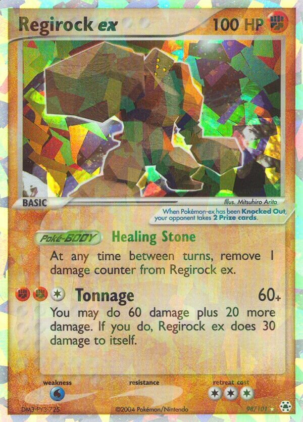 Regirock ex 098/102 — EX Hidden Legends (English Pokémon TCG card)