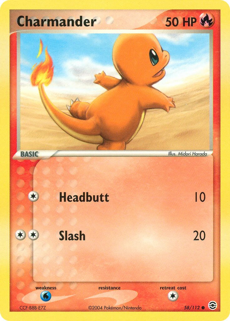 Charmander 058/116 — EX FireRed & LeafGreen (English Pokémon TCG card)