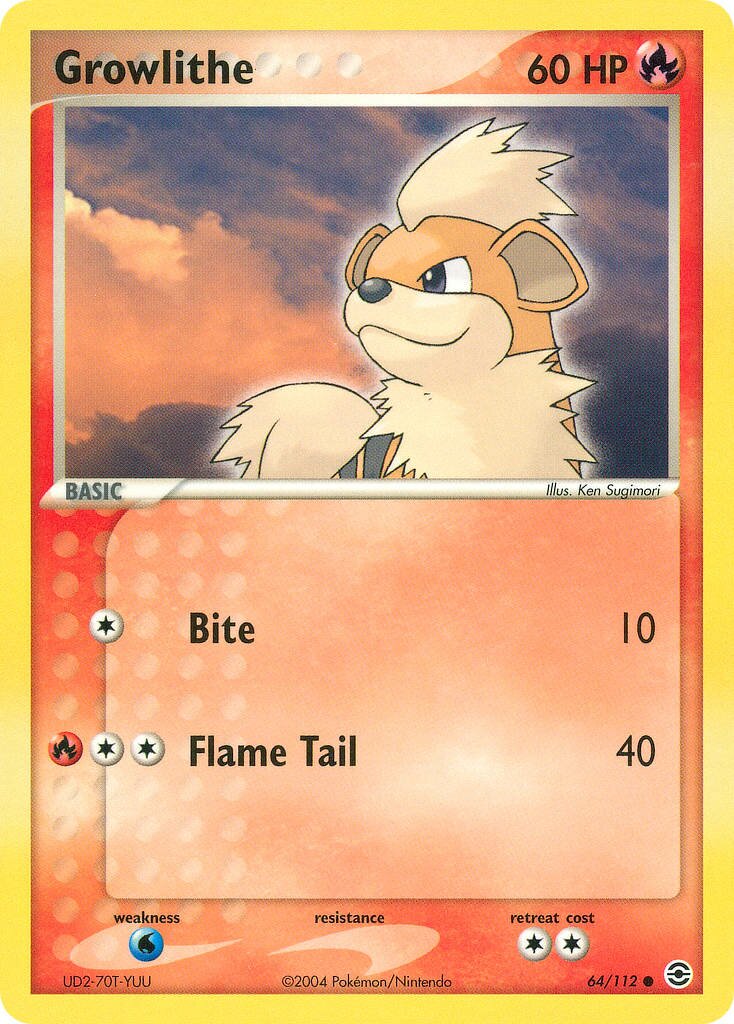 Growlithe 064/116 — EX FireRed & LeafGreen (English Pokémon TCG card)