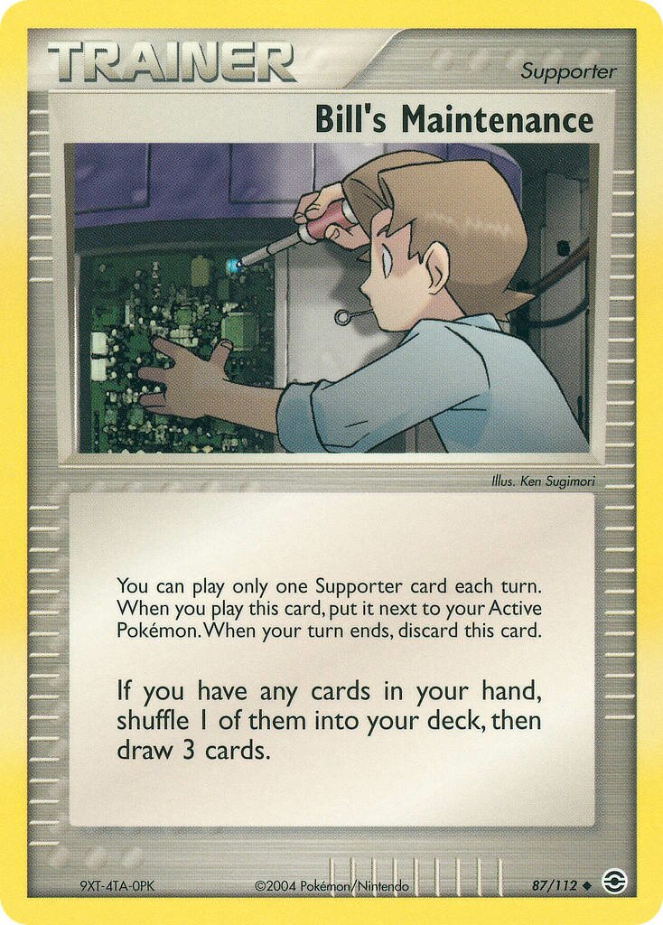 Bill's Maintenance 087/116 — EX FireRed & LeafGreen (English Pokémon TCG card)