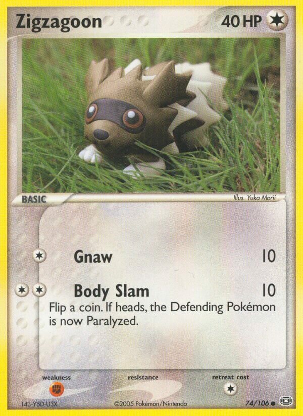 Zigzagoon 074/107 — EX Emerald (English Pokémon TCG card)
