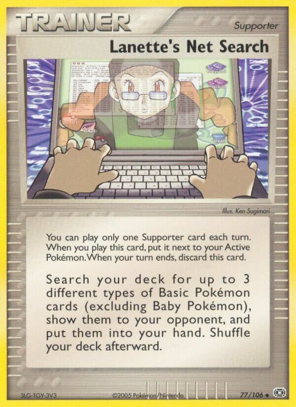 Lanette's Net Search 077/107 — EX Emerald (English Pokémon TCG card)
