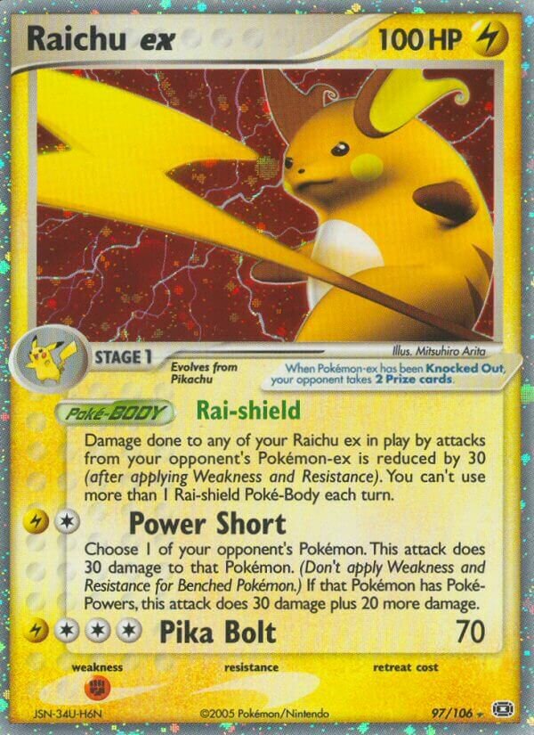 Raichu ex 097/107 — EX Emerald (English Pokémon TCG card)