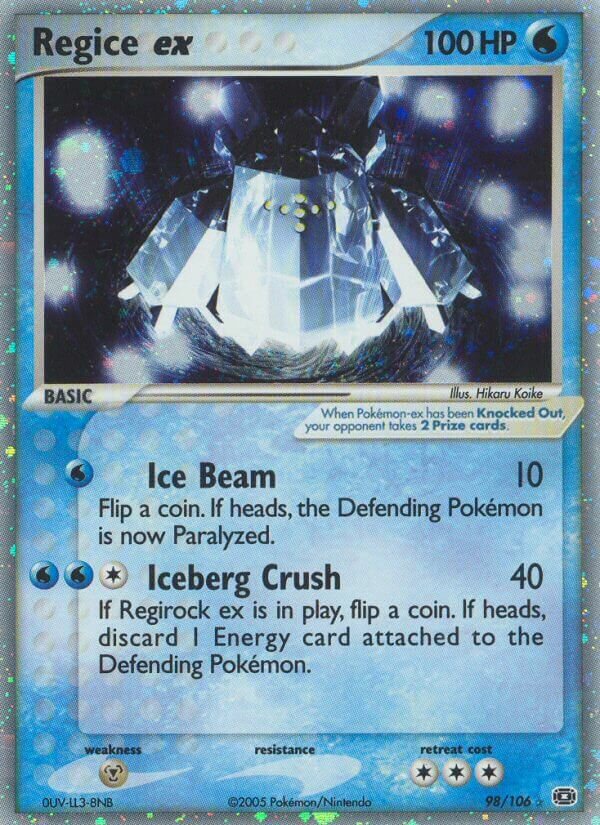 Regice ex 098/107 — EX Emerald (English Pokémon TCG card)