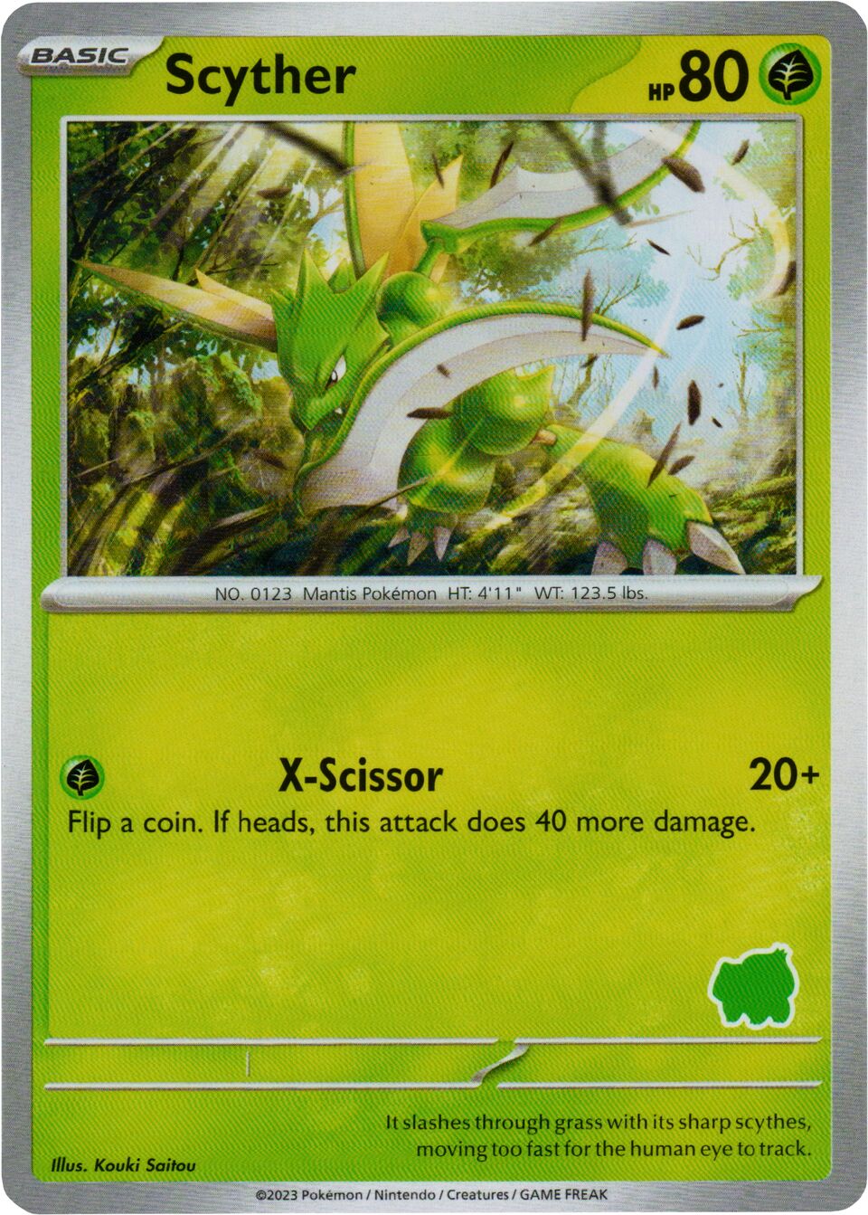 Scyther 009 — My First Battle (Bulbasaur) (English Pokémon TCG card)