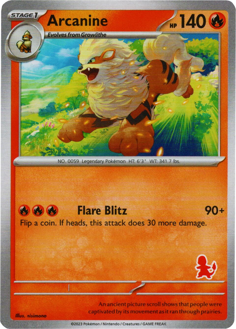 Arcanine NO/008 — My First Battle (Charmander) (English Pokémon TCG card)