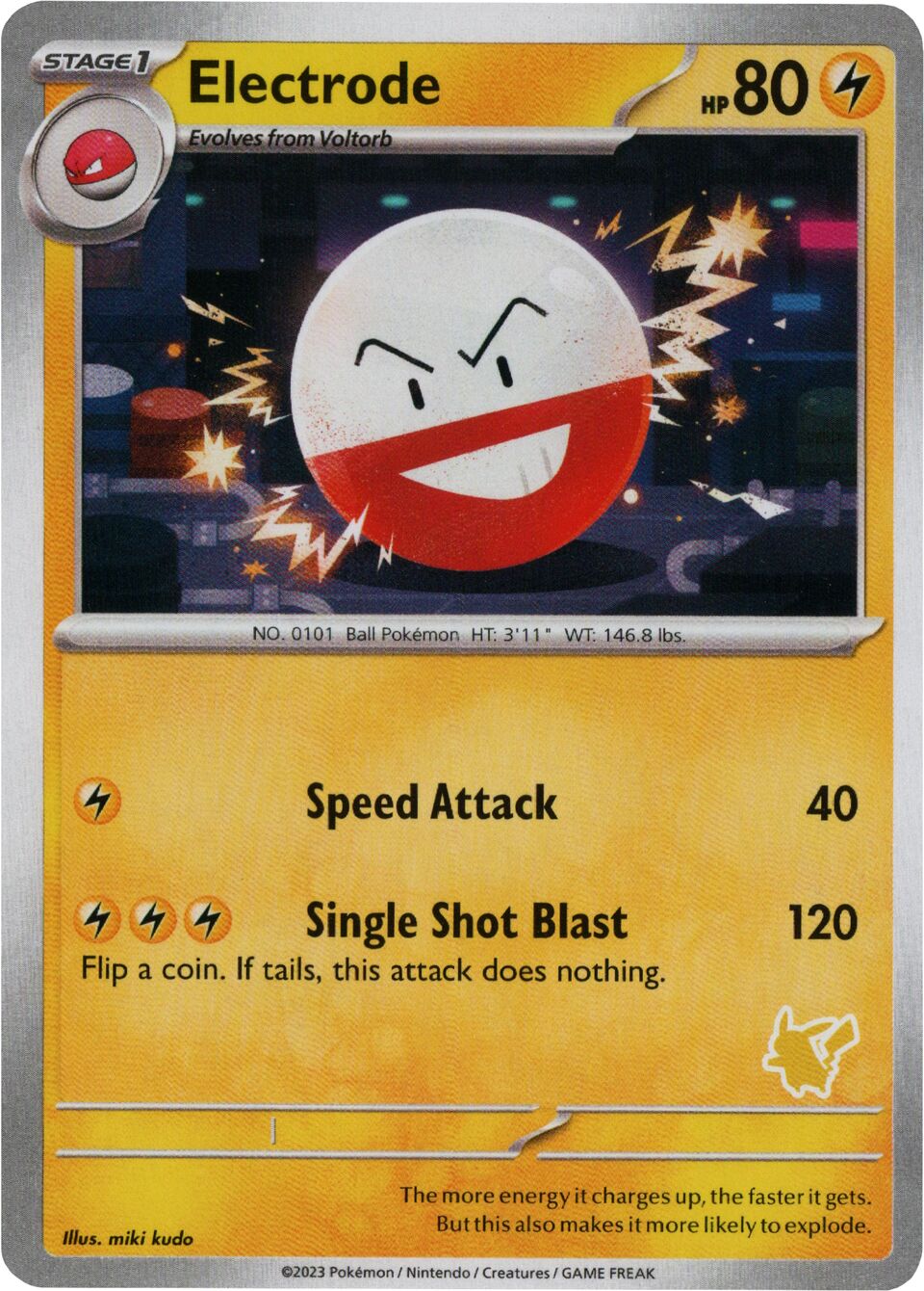 Electrode 008 — My First Battle (Pikachu) (English Pokémon TCG card)