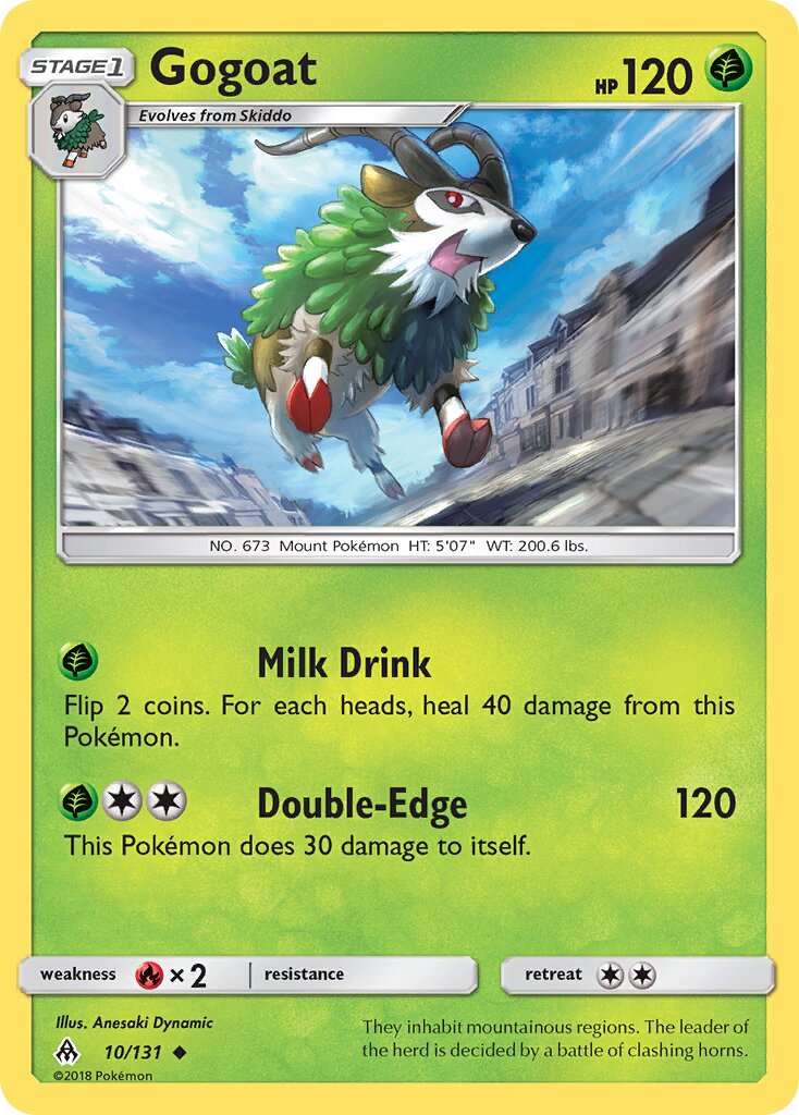 Gogoat 010/140 — Forbidden Light (English Pokémon TCG card)