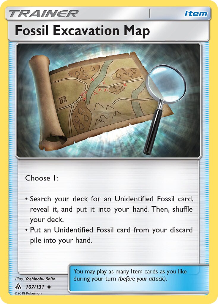 Fossil Excavation Map 107/140 — Forbidden Light (English Pokémon TCG card)