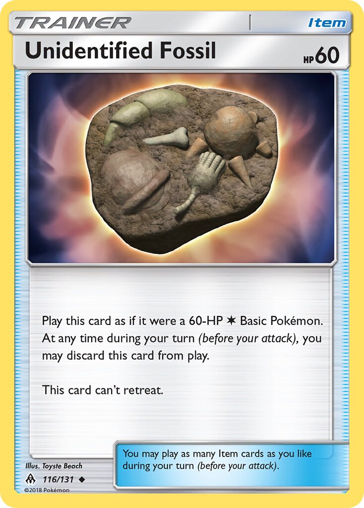 Unidentified Fossil 116/140 — Forbidden Light (English Pokémon TCG card)