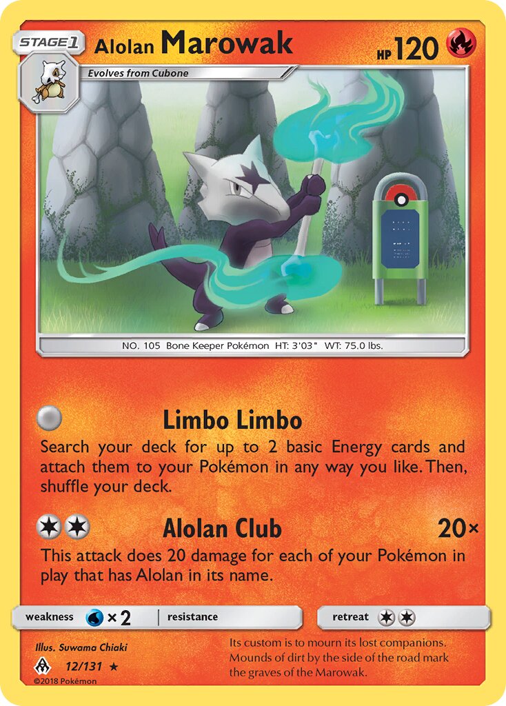 Alolan Marowak 012/140 — Forbidden Light (English Pokémon TCG card)