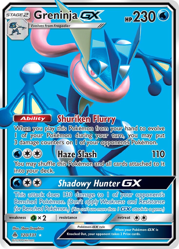 Greninja-GX 120/140 — Forbidden Light (English Pokémon TCG card)