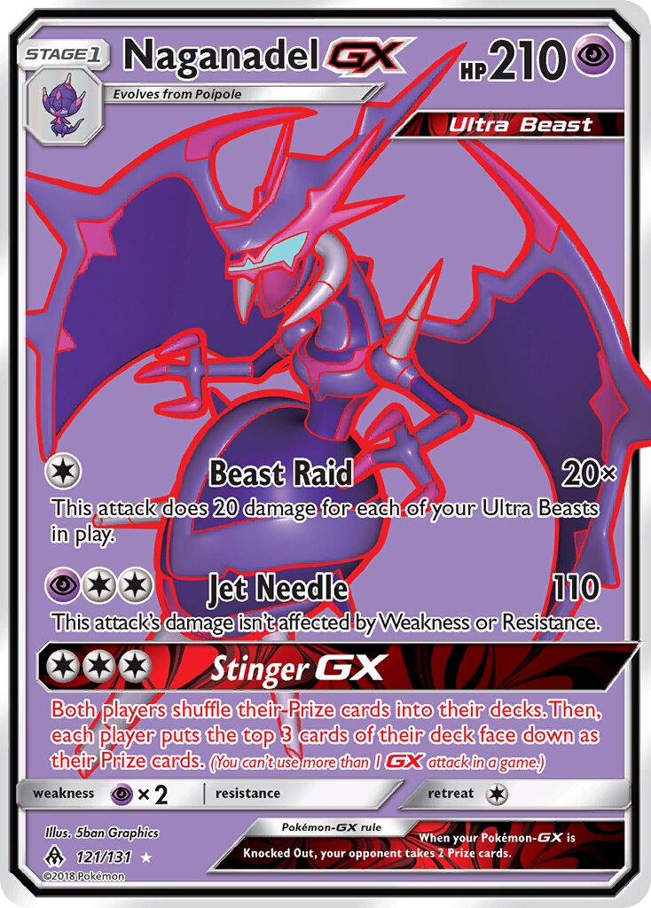 Naganadel-GX 121/140 — Forbidden Light (English Pokémon TCG card)