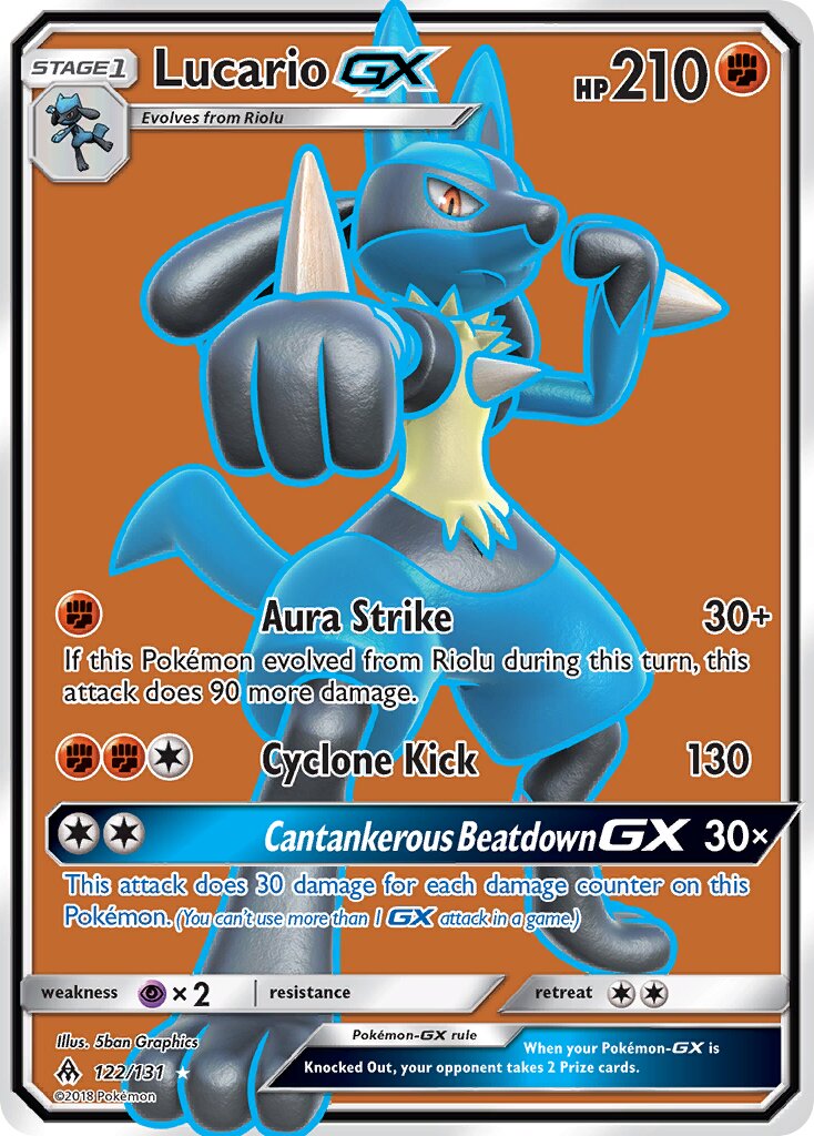 Lucario-GX 122/140 — Forbidden Light (English Pokémon TCG card)
