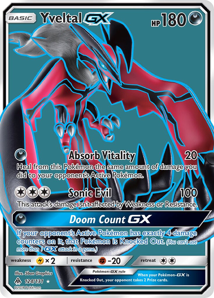 Yveltal-GX 124/140 — Forbidden Light (English Pokémon TCG card)