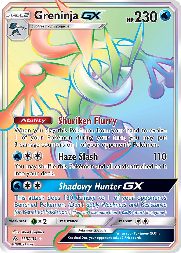 Greninja-GX 133/140 — Forbidden Light (English Pokémon TCG card)