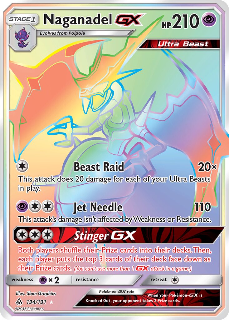 Naganadel-GX 134/140 — Forbidden Light (English Pokémon TCG card)