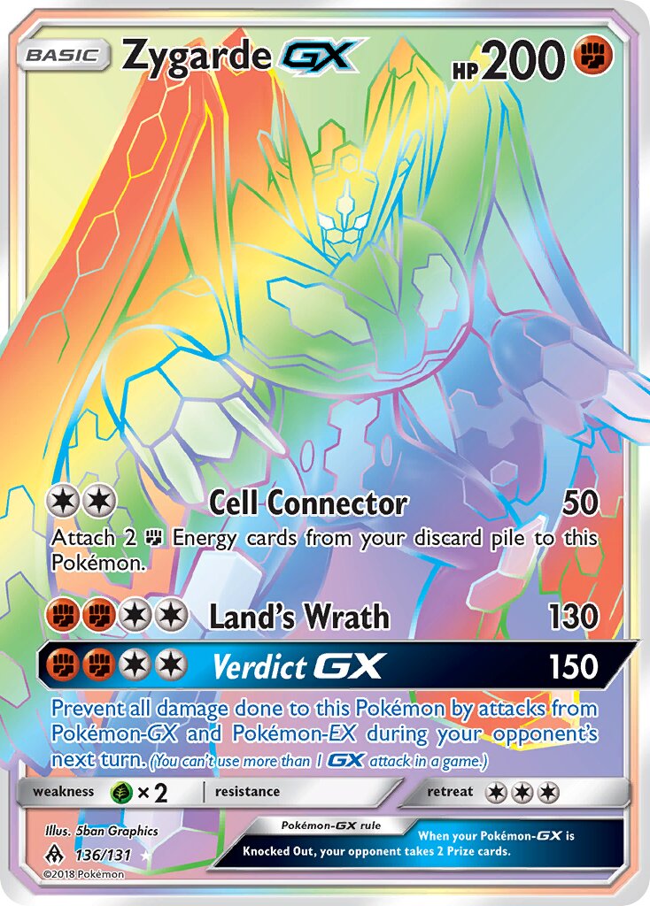 Zygarde-GX 136/140 — Forbidden Light (English Pokémon TCG card)