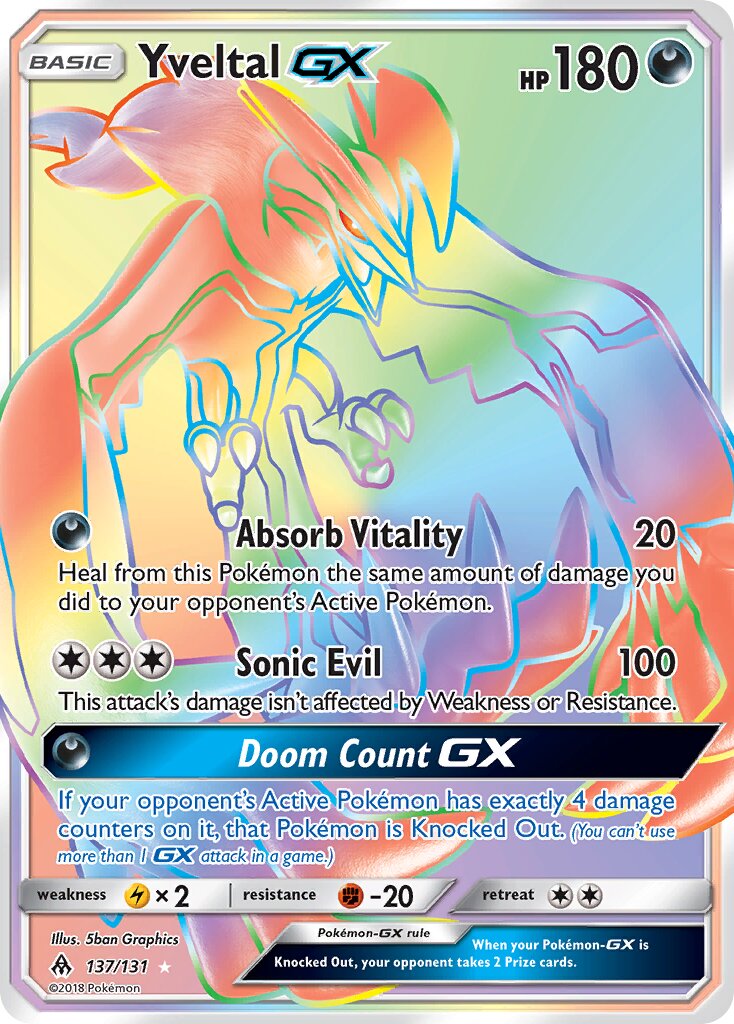 Yveltal-GX 137/140 — Forbidden Light (English Pokémon TCG card)