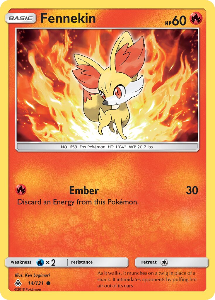 Fennekin 014/140 — Forbidden Light (English Pokémon TCG card)