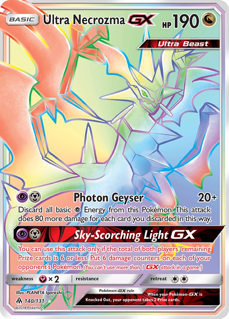 Ultra Necrozma-GX 140/140 — Forbidden Light (English Pokémon TCG card)