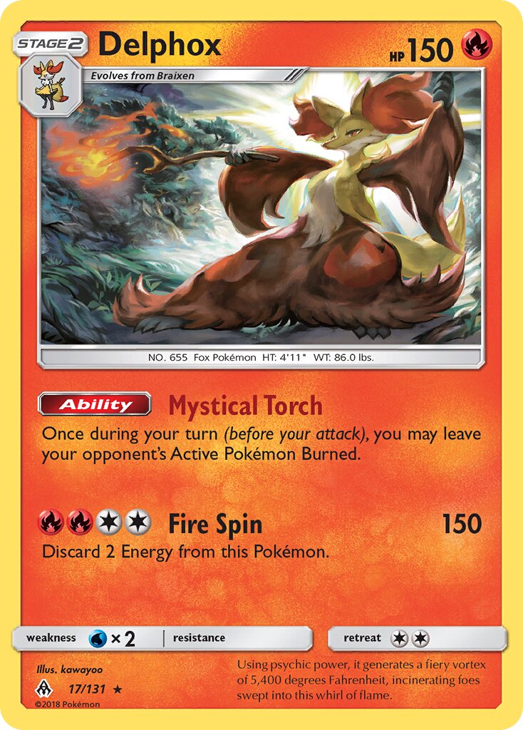 Delphox 017/140 — Forbidden Light (English Pokémon TCG card)