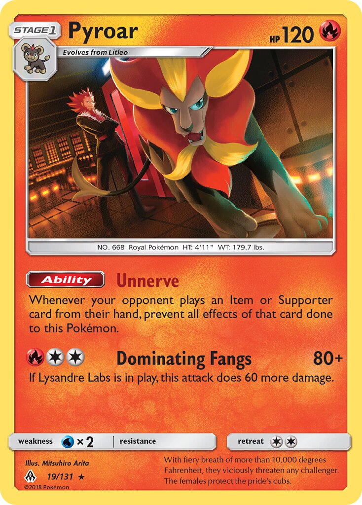 Pyroar 019/140 — Forbidden Light (English Pokémon TCG card)
