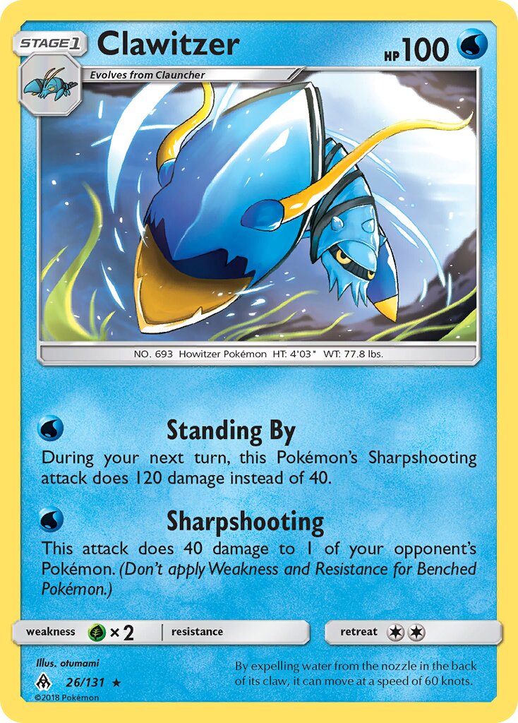 Clawitzer 026/140 — Forbidden Light (English Pokémon TCG card)