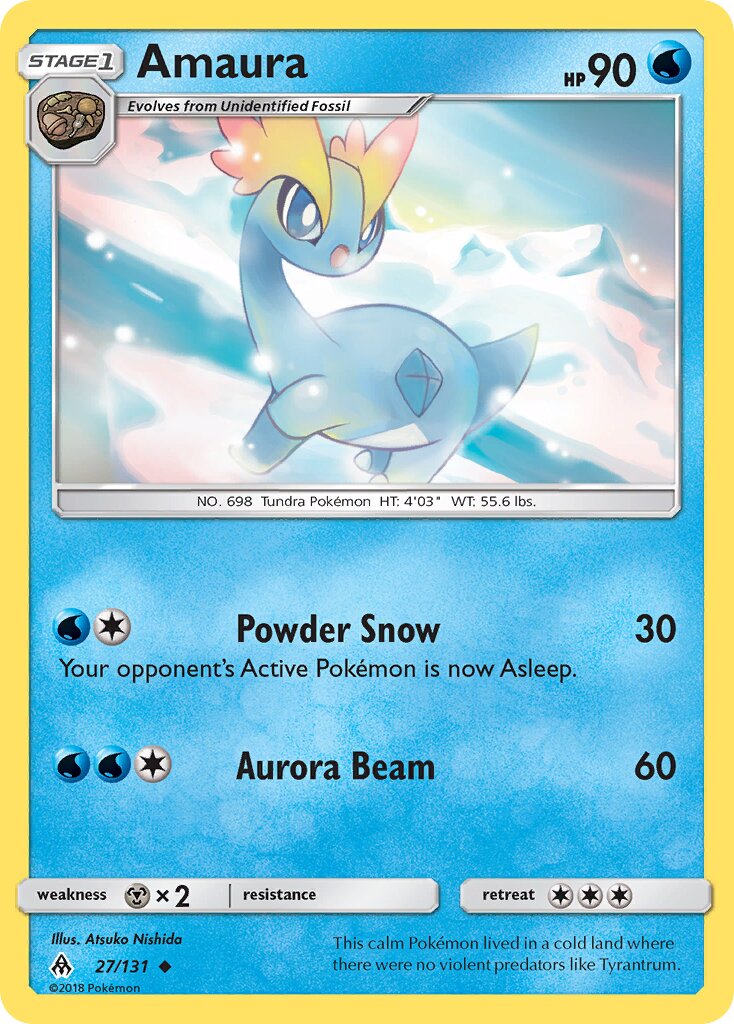 Amaura 027/140 — Forbidden Light (English Pokémon TCG card)