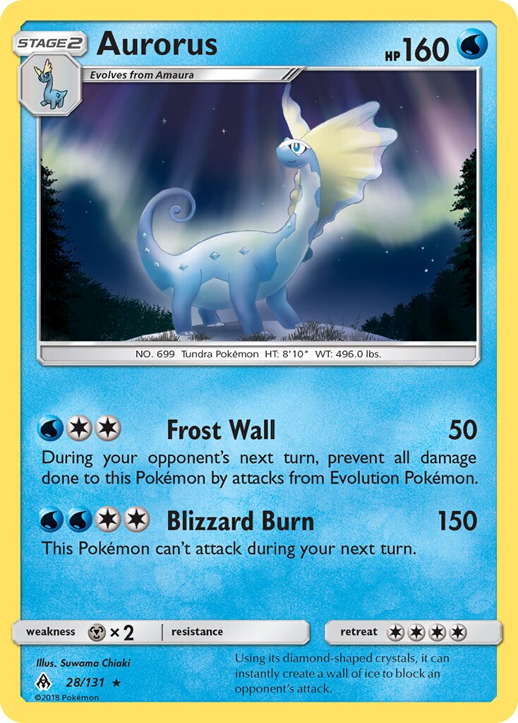 Aurorus 028/140 — Forbidden Light (English Pokémon TCG card)