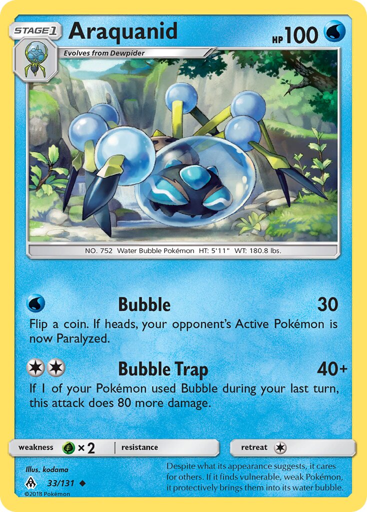 Araquanid 033/140 — Forbidden Light (English Pokémon TCG card)