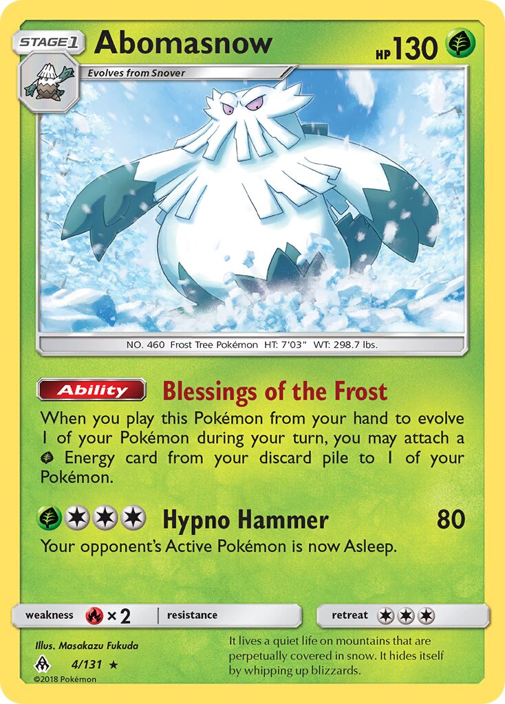 Abomasnow 004/140 — Forbidden Light (English Pokémon TCG card)