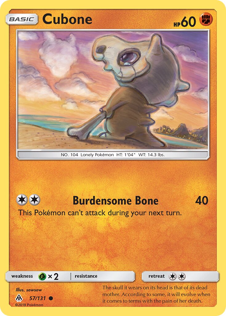 Cubone 057/140 — Forbidden Light (English Pokémon TCG card)