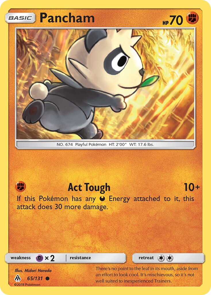 Pancham 065/140 — Forbidden Light (English Pokémon TCG card)