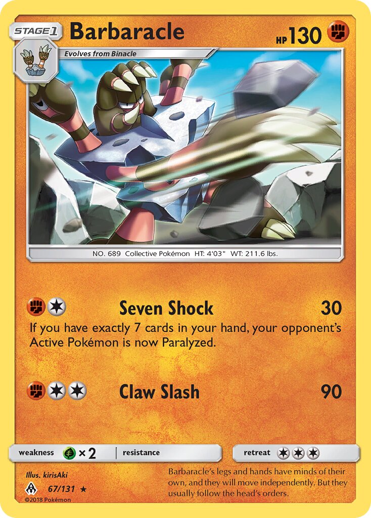 Barbaracle 067/140 — Forbidden Light (English Pokémon TCG card)