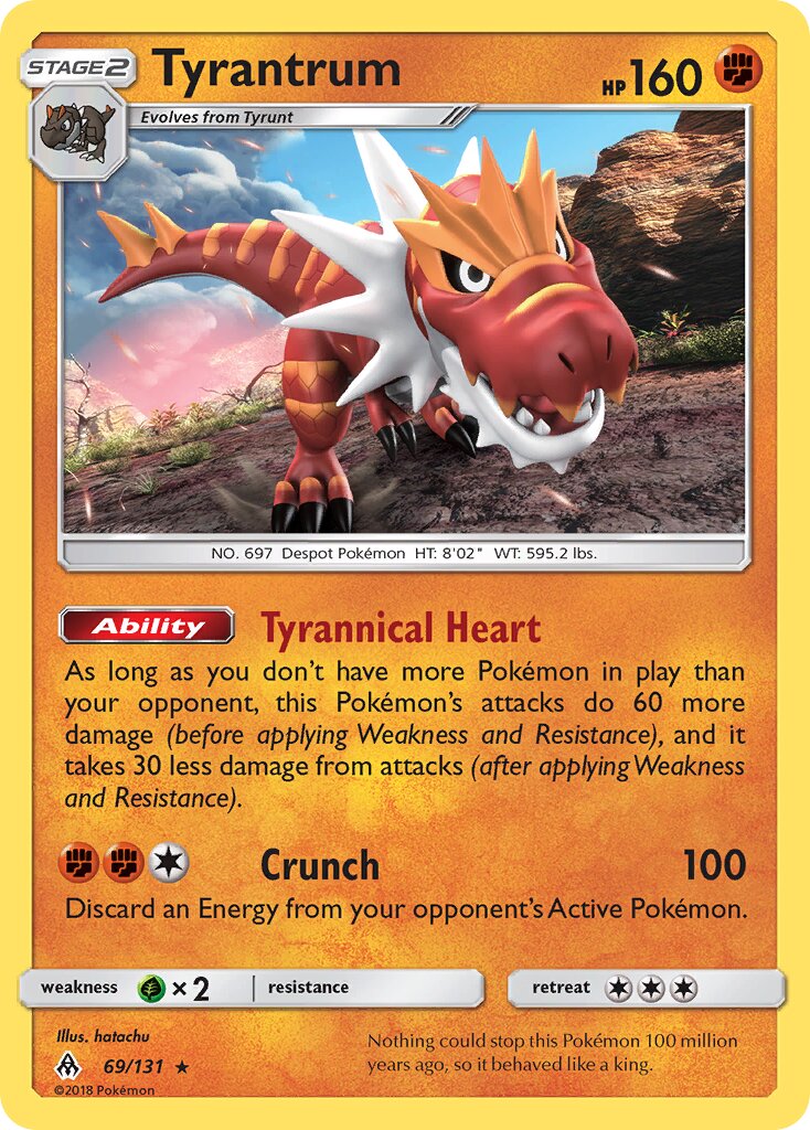 Tyrantrum 069/140 — Forbidden Light (English Pokémon TCG card)