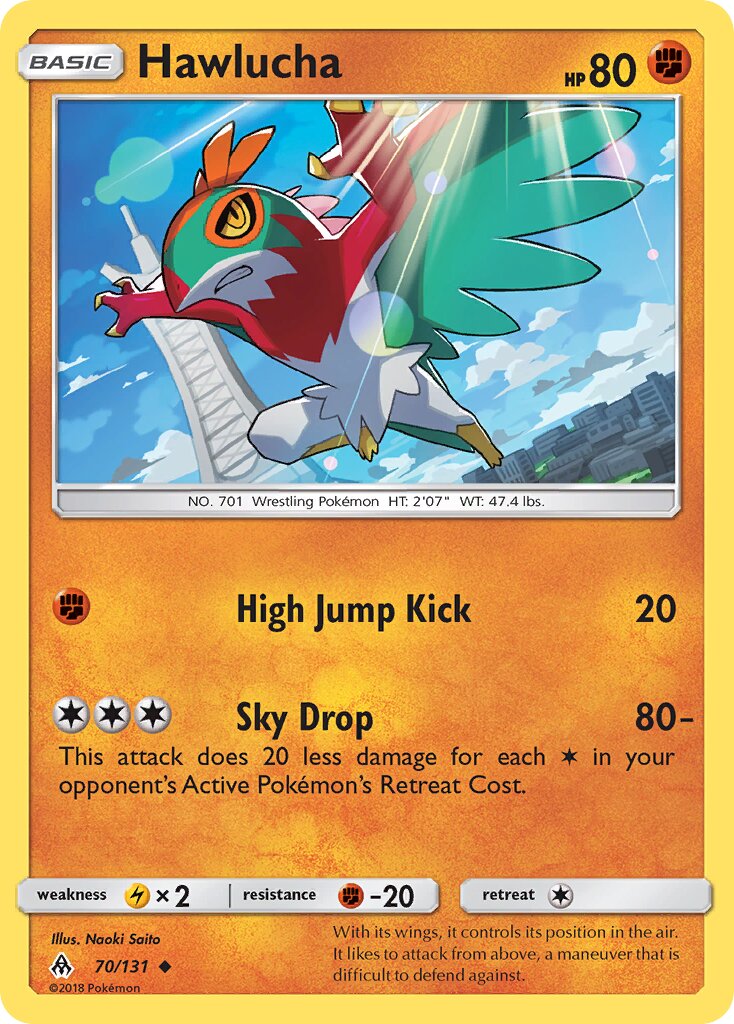 Hawlucha 070/140 — Forbidden Light (English Pokémon TCG card)