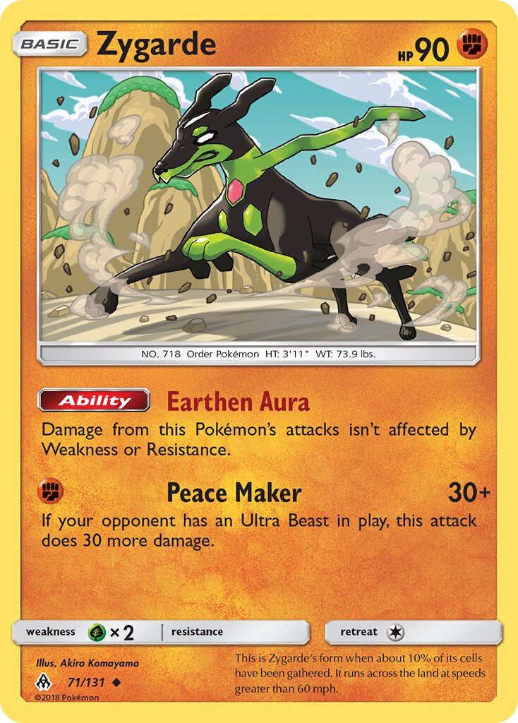 Zygarde 071/140 — Forbidden Light (English Pokémon TCG card)
