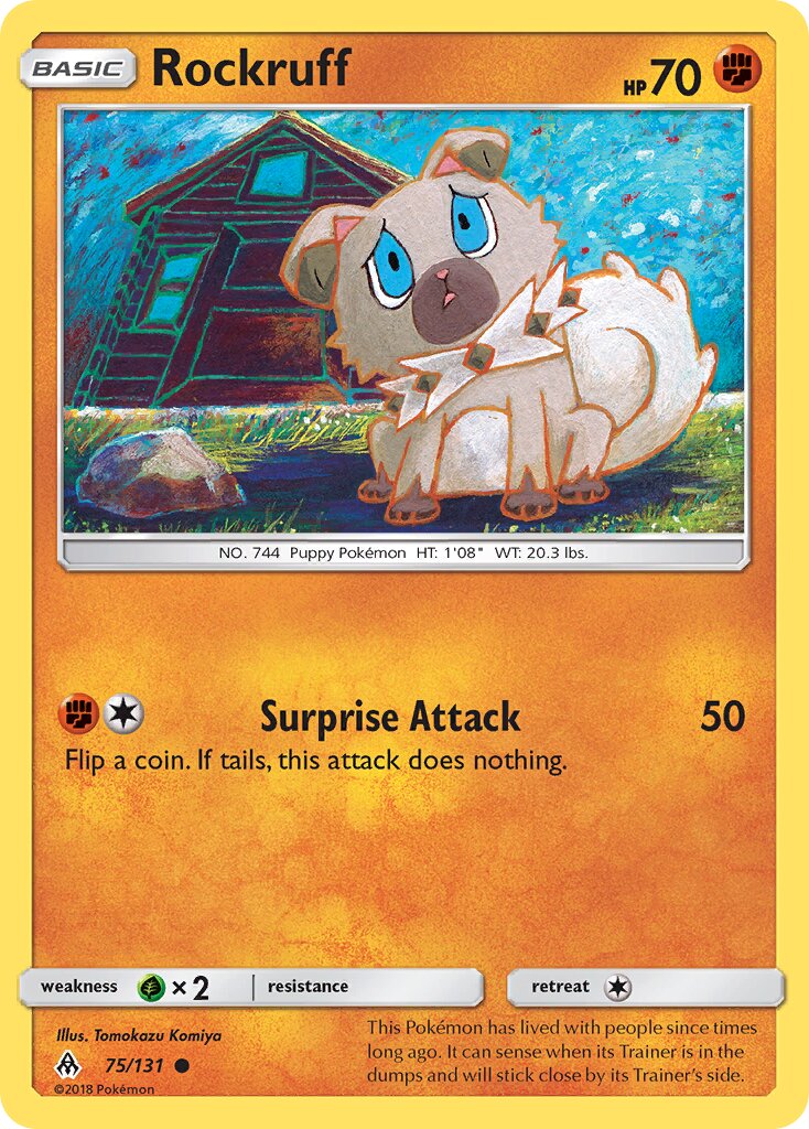 Rockruff 075/140 — Forbidden Light (English Pokémon TCG card)