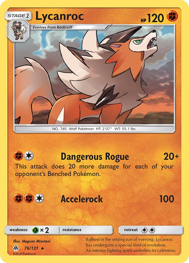 Lycanroc 076/140 — Forbidden Light (English Pokémon TCG card)