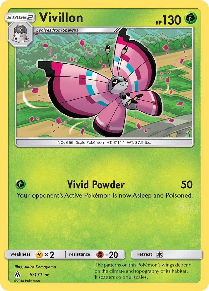 Vivillon 008/140 — Forbidden Light (English Pokémon TCG card)